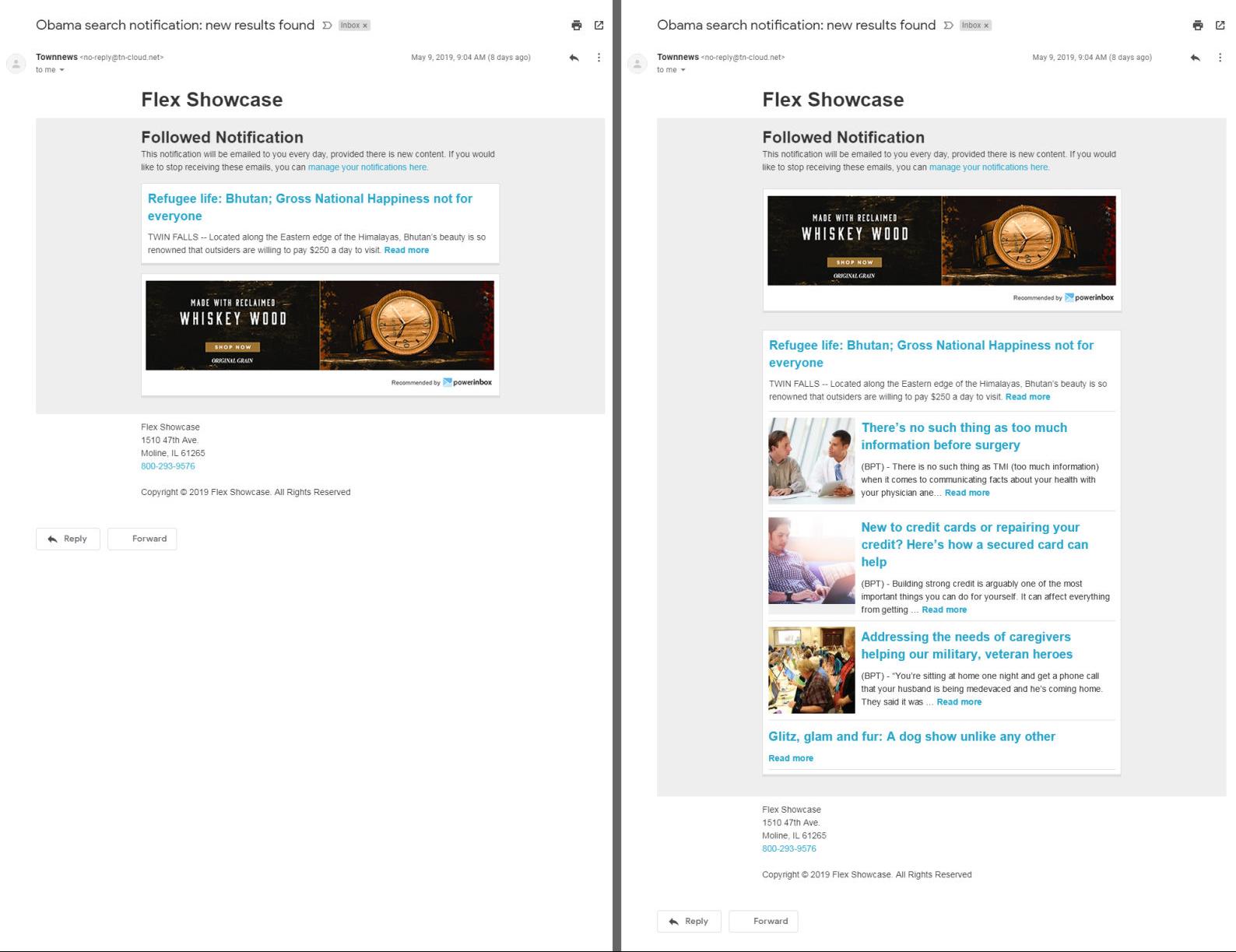 Followed notification examples